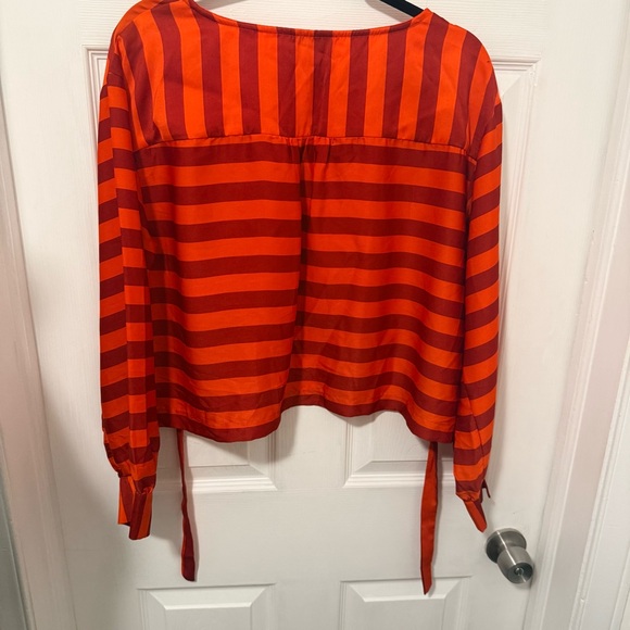 Target Red and Orange Striped Long-Sleeve Blouse - Picture 6 of 6